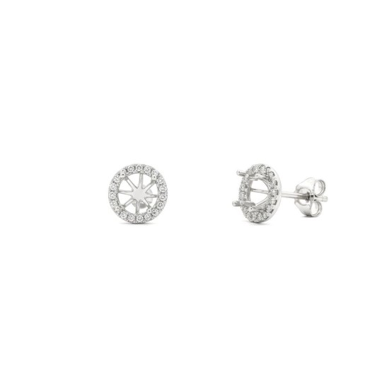 9ct White Gold 0.62ct Natural Diamond Halo Earrings