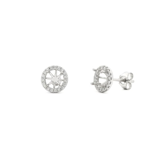 9ct White Gold 0.62ct Natural Diamond Halo Earrings