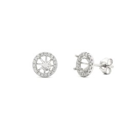 9ct White Gold 0.62ct Natural Diamond Halo Earrings