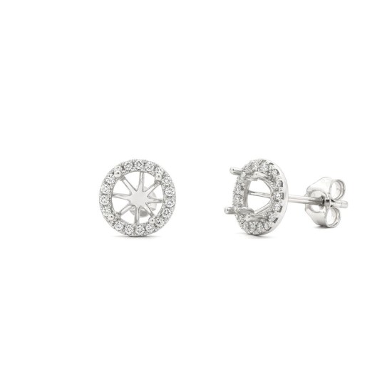 9ct White Gold 0.62ct Natural Diamond Halo Earrings