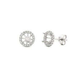 9ct White Gold 0.62ct Natural Diamond Halo Earrings