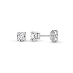 PLE001-050 | Platinum 950 950 0.50ct 4 Claw Diamond Solitaire Stud Earrings