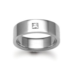 PLW028-3 | Platinum 3mm Diamond 4pts Rubover set Wedding Ring