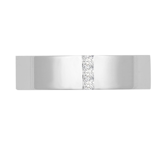 950 Platinum 4mm Natural Diamond 15pts Rubover set Wedding Ring