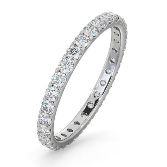 PTFE002-100-HSI | Platinum Claw Set Full Eternity Ring Diamond 1.00ct H Si