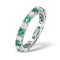 PTFE002E-100-GVS | Platinum Claw Set Full Eternity Ring Diamond 0.50ct Emerald 0.70ct G VS