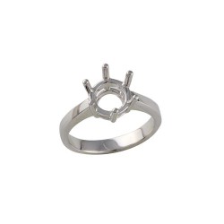 PTM004-200 | Platinum 2.00ct 8mm Round Solitaire 6 Claw Ring Mount