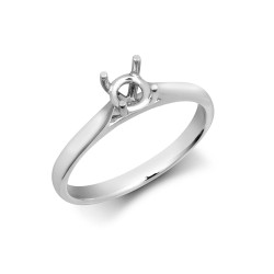 PTM005-050 | Platinum 0.50ct Round Solitaire 4 Claw Plain Wed-fit Ring Mount