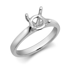 PTM005-150 | Platinum 1.50ct Round Solitaire 4 Claw Plain Wed-fit Ring Mount