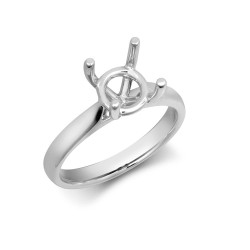 PTM005-200 | Platinum 2.00ct Round Solitaire 4 Claw Plain Wed-fit Ring Mount