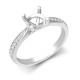 PTM951-100 | 950 Platinum Gold 0.14ct Natural Diamond Pav?-set Wed-fit Ring Mount + 1.00ct Diamond