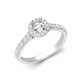 PTM953-050 | 950 Platinum Gold 0.41ct Natural Diamond Micro-set Halo and Shoulders Wed-fit Ring Mount + 0.50ct Diamond