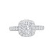 PTM957-100 | 950 Platinum Gold 0.58ct Natural Diamond Micro-set Cushion-shaped Halo and Shoulders Wed-fit Ring Mount + 1.00ct Diamond