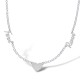 SNP032 | 925 Silver Personalised Nameplate 2 names and a heart + 16" Chain