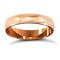 WCT18R4-02(F-Q) | 18ct Rose Gold Standard Weight Court Profile Mill Grain Wedding Ring