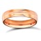 WCT18R4-05(F-Q) | 18ct Rose Gold Standard Weight Court Profile Centre Groove Wedding Ring