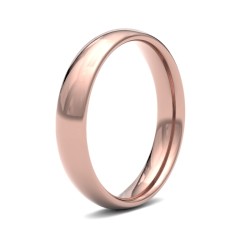 WCT18R4-F | 18ct Rose Gold Standard Weight Court Profile Mirror Finish Wedding Ring