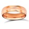 WPCT18R5-05(F-Q) | 18ct Rose Gold Premium Weight Court Profile Centre Groove Wedding Ring