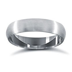 WCT18W4-01(F-Q) | 18ct White Gold Standard Weight Court Profile Satin Wedding Ring