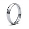 WCT18W4(R+) | 18ct White Gold Standard Weight Court Profile Mirror Finish Wedding Ring
