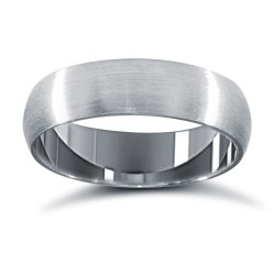 WCT18W5-01(F-Q) | 18ct White Gold Standard Weight Court Profile Satin Wedding Ring