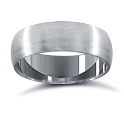 WCT18W6-01(F-Q) | 18ct White Gold Standard Weight Court Profile Satin Wedding Ring