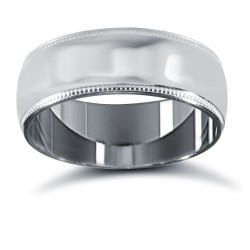 WCT18W7-02-F | 18ct White Gold Standard Weight Court Profile Mill Grain Wedding Ring