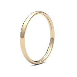 WCT18Y2-F | 18ct Yellow Gold Standard Weight Court Profile Mirror Finish Wedding Ring