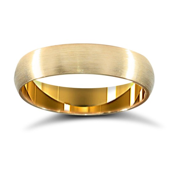 WCT18Y4-01(F-Q) | 18ct Yellow Gold Standard Weight Court Profile Satin Wedding Ring