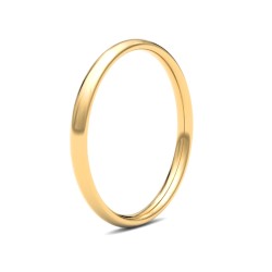 WCT22Y2-F | 22ct Yellow Gold Standard Weight Court Profile Mirror Finish Wedding Ring