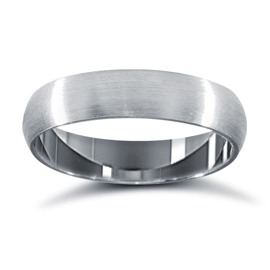 WCT9W4-01(F-Q) | 9ct White Gold Standard Weight Court Profile Satin Wedding Ring