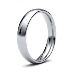 WCT9W4(R+) | 9ct White Gold Standard Weight Court Profile Mirror Finish Wedding Ring