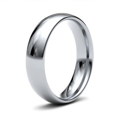WCT9W5(R+) | 9ct White Gold Standard Weight Court Profile Mirror Finish Wedding Ring