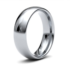 WCT9W6(R+) | 9ct White Gold Standard Weight Court Profile Mirror Finish Wedding Ring