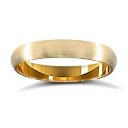 WCT9Y3-01(F-Q) | 9ct Yellow Gold Standard Weight Court Profile Satin Wedding Ring