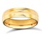 WCT9Y5-05(F-Q) | 9ct Yellow Gold Standard Weight Court Profile Centre Groove Wedding Ring