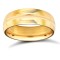 WCT9Y6-05(F-Q) | 9ct Yellow Gold Standard Weight Court Profile Centre Groove Wedding Ring