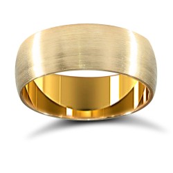 WCT9Y7-01 | 9ct Yellow Gold Standard Weight Court Profile Satin Wedding Ring