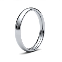 WCTPD3(R+) | Palladium Standard Weight Court Profile Mirror Finish Wedding Ring