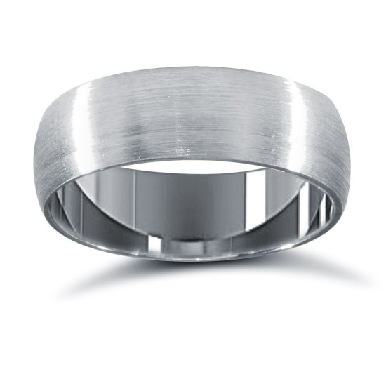 WCTPD6-01(F-Q) | Palladium Standard Weight Court Profile Satin Wedding Ring