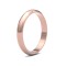 WDS18R3(F-Q) | 18ct Rose Gold Standard Weight D-Shape Profile Mirror Finish Wedding Ring