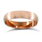 WDS18R4-01(R+) | 18ct Rose Gold Standard Weight D-Shape Profile Satin Wedding Ring