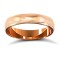 WDS18R4-02(R+) | 18ct Rose Gold Standard Weight D-Shape Profile Mill Grain Wedding Ring