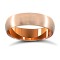 WDS18R5-01(F-Q) | 18ct Rose Gold Standard Weight D-Shape Profile Satin Wedding Ring