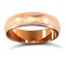 WDS18R5-02(F-Q) | 18ct Rose Gold Standard Weight D-Shape Profile Mill Grain Wedding Ring