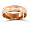 WPDS18R5-02(R+) | 18ct Rose Gold Premium Weight D-Shape Profile Mill Grain Wedding Ring