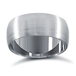 WDS18W10-01-F | 9ct White Gold Premium Weight D-Shape Profile Satin Wedding Ring