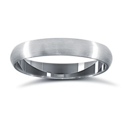WDS18W3-01(F-Q) | 18ct White Gold Standard Weight D-Shape Profile Satin Wedding Ring