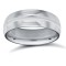 WPDS18W6-05(F-Q) | 18ct White Gold Premium Weight D-Shape Profile Centre Groove Wedding Ring