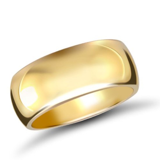 WDS18Y10 | 18ct Yellow Gold Premium Weight D-Shape Profile Mirror Finish Wedding Ring